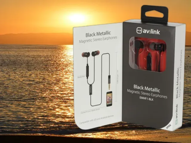 Metallic Magnetic Stereo Earphones by AV:Link...  SALE PRICE!!